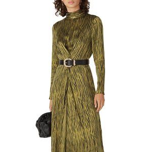 Petersyn Zuma Maxi Dress - Olive Green Zebra Print Size Large